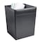 Dacasso Classic Black Leather Square Waste Basket AG-1003 - alternate 1